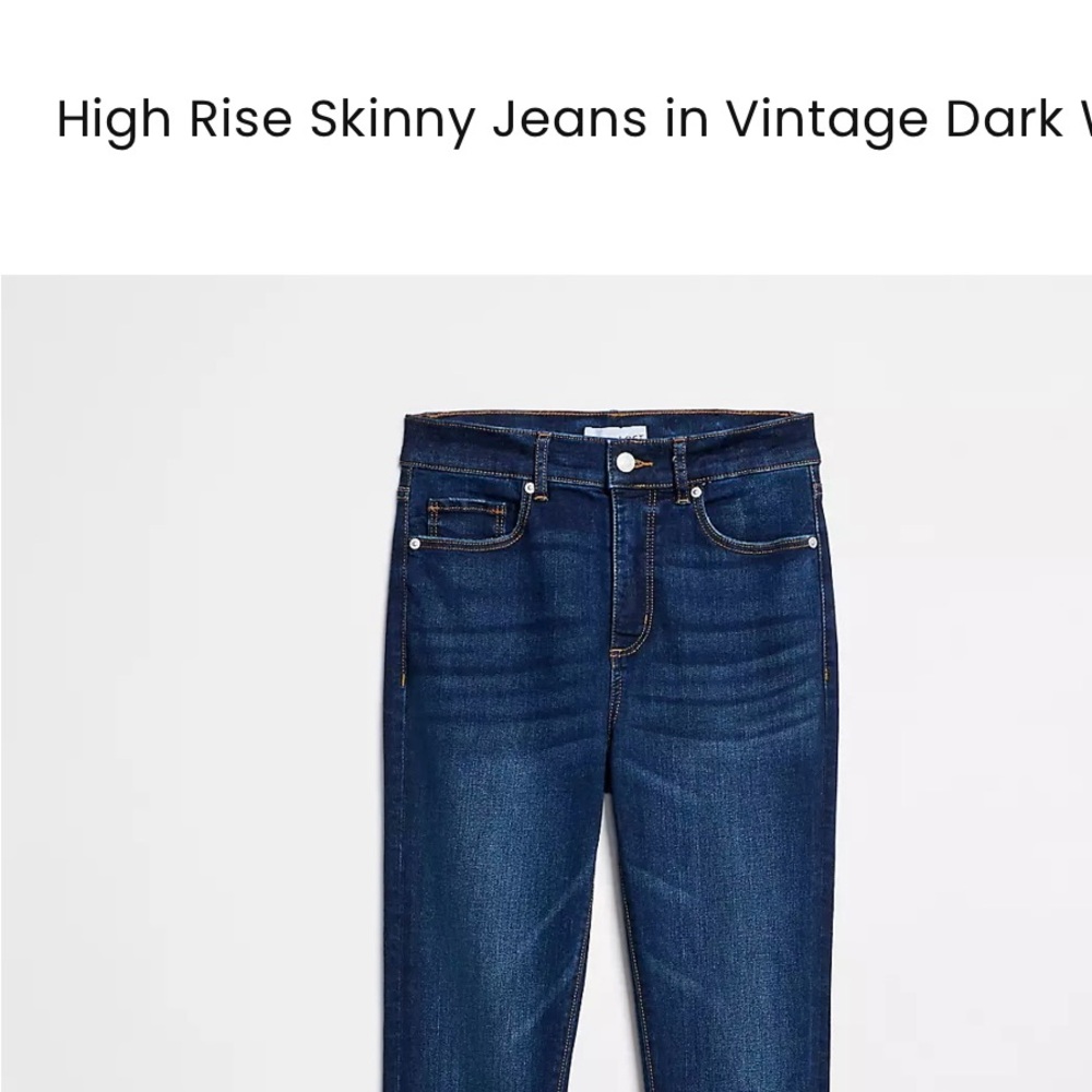 LOFT High Rise Skinny Jeans in Deep Blue